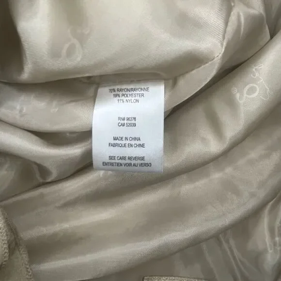 Samuel Dong shimmer champagne bubble ruffle hem coat/dress sz small - Picture 6 of 11